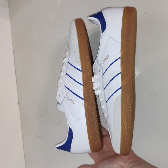 Adidas Samba Original Sneakers White Lucid Blue Size men's 11.5 - Picture 7 of 12